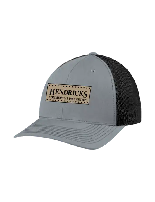 Richardson Adjustable Snapback Original 112 Trucker Cap Heather Grey w/Black Mesh w/Hendricks Commercial Properties Logo