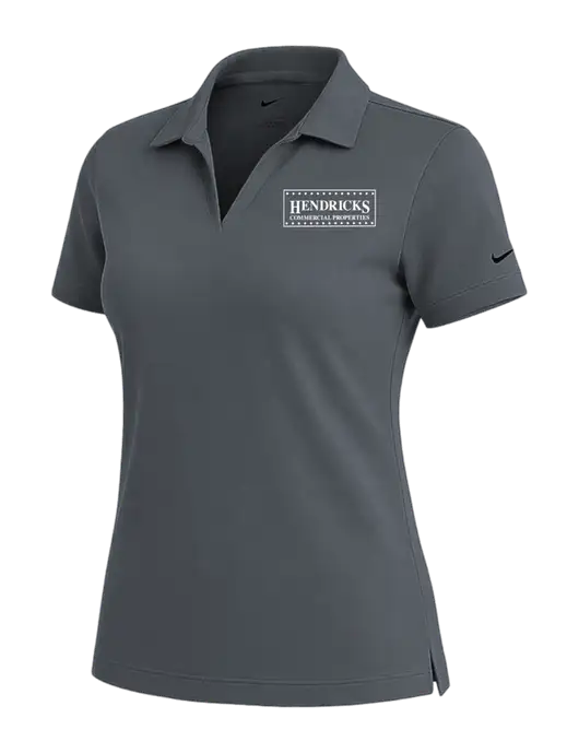 NIKE Dark Grey Womens Dri-Fit Micro Pique Polo w/Hendricks Commercial Properties Logo