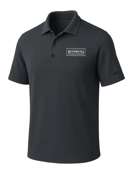 NIKE Dark Grey Dri-Fit Micro Pique Polo w/Hendricks Commercial Properties Logo