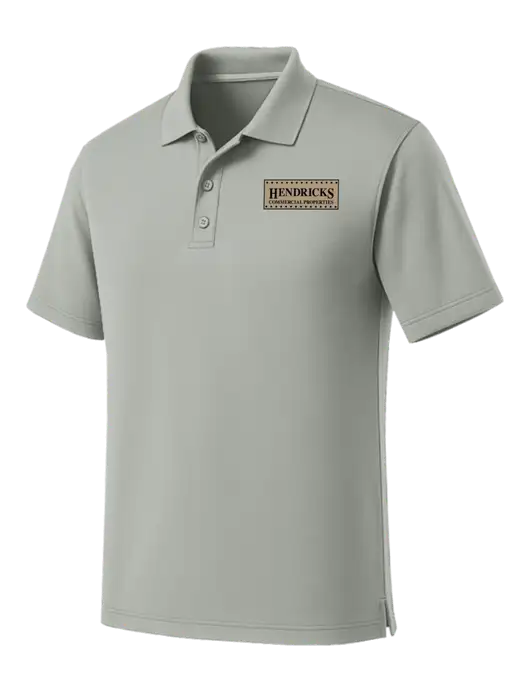 Light Grey Dry Zone UV Micro Mesh Polo w/Hendricks Commercial Properties Logo