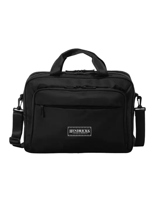 Travel Exec Black Laptop Briefcase w/Hendricks Commercial Properties Logo