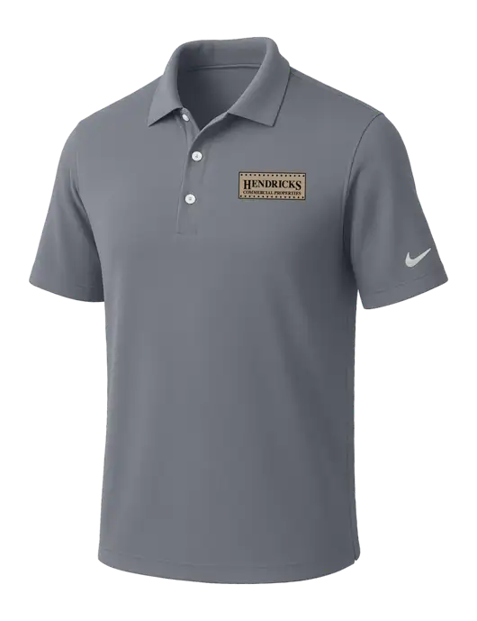 NIKE Medium Grey Dri-Fit Micro Pique Polo w/Hendricks Commercial Properties Logo