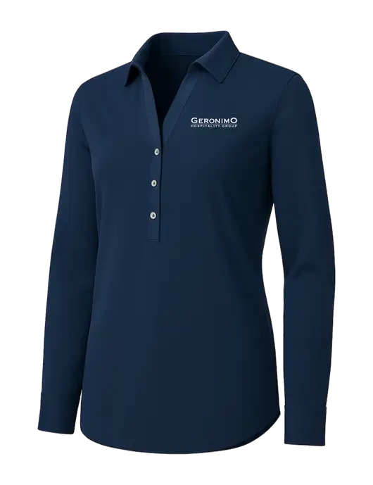 Womens Navy City Stretch Shirt w/Geronimo Logo