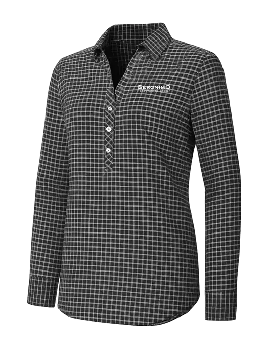 Womens Dark Grey/White City Stretch Shirt w/Geronimo Logo