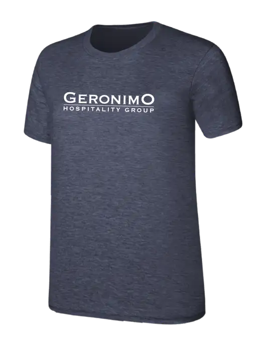 Womens Ring Spun Heather Navy 4.5 oz T-Shirt w/Geronimo Logo