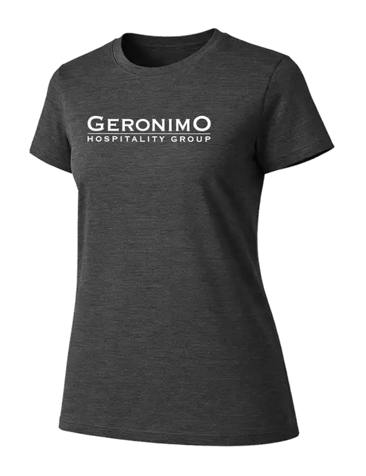 Womens Ring Spun Dark Heather Grey 4.5 oz T-Shirt w/Geronimo Logo