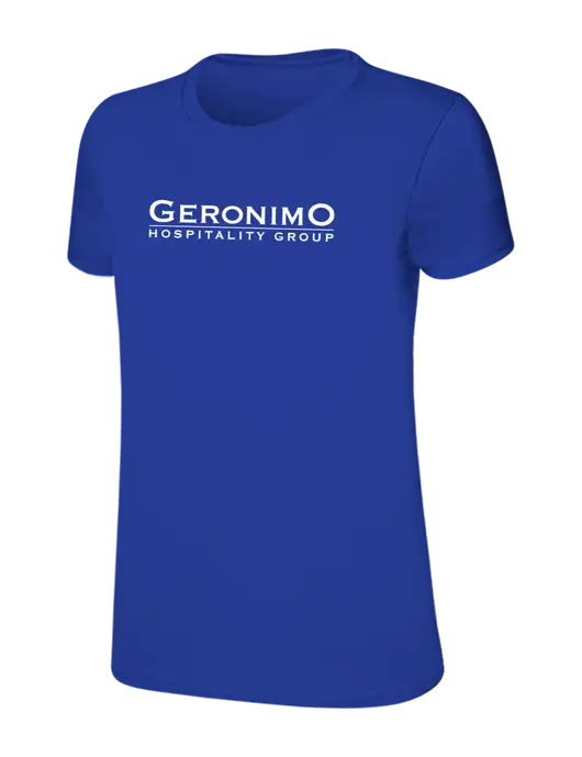 Womens Ring Spun Royal 4.5 oz T-Shirt w/Geronimo Logo
