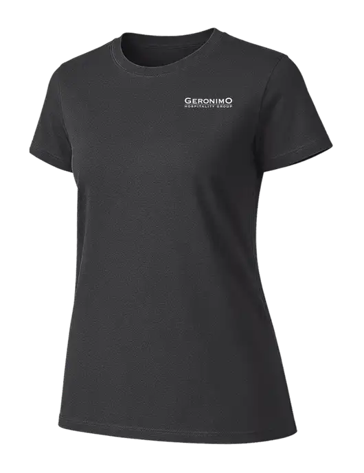 Womens Ring Spun Charcoal 4.5 oz T-Shirt w/Geronimo Logo
