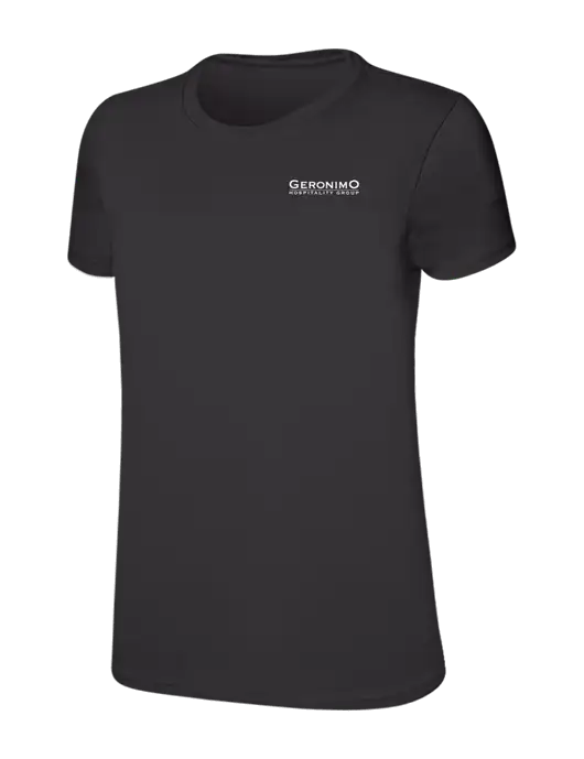 Womens Ring Spun Charcoal 4.5 oz T-Shirt w/Geronimo Logo