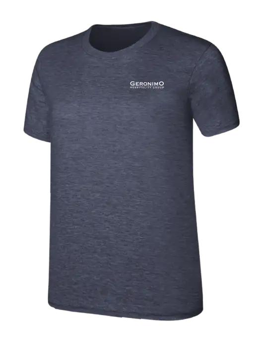 Womens Ring Spun Heather Navy 4.5 oz T-Shirt w/Geronimo Logo