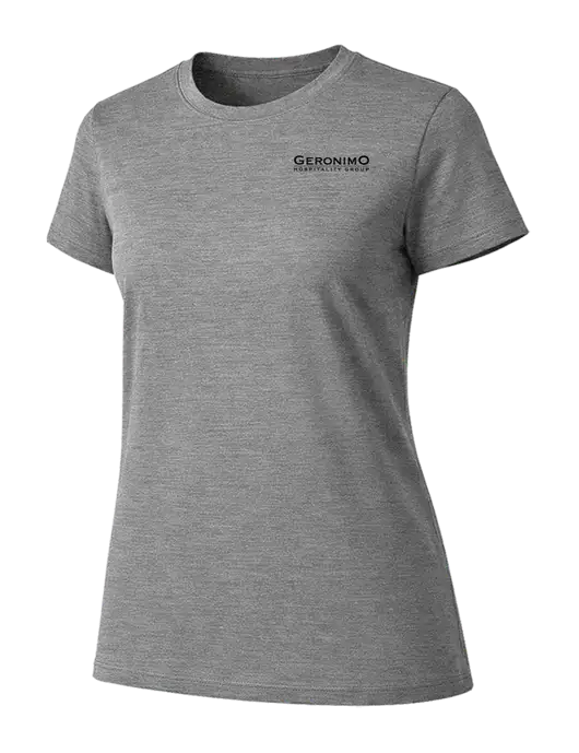 Womens Ring Spun Light Grey Heather 4.5 oz T-Shirt w/Geronimo Logo