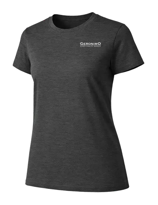 Womens Ring Spun Dark Heather Grey 4.5 oz T-Shirt w/Geronimo Logo