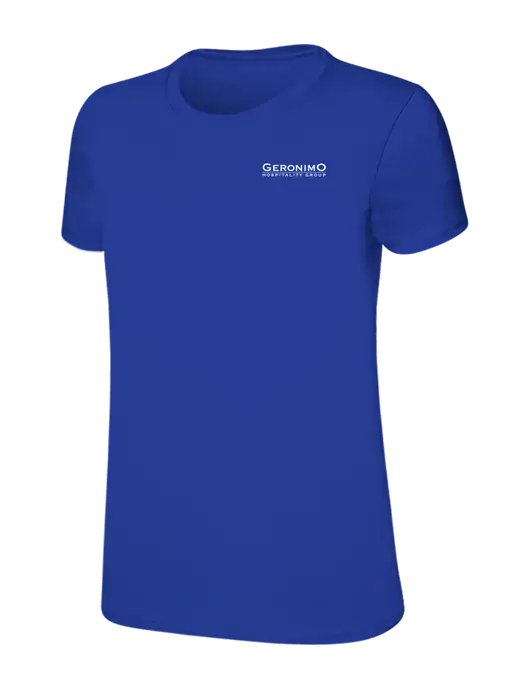 Womens Ring Spun Royal 4.5 oz T-Shirt w/Geronimo Logo