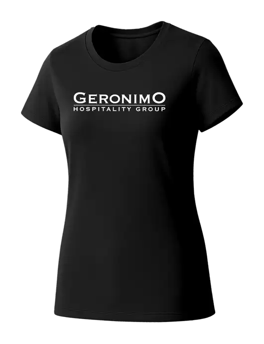Womens Seriously Soft Black T-Shirt w/Geronimo Logo