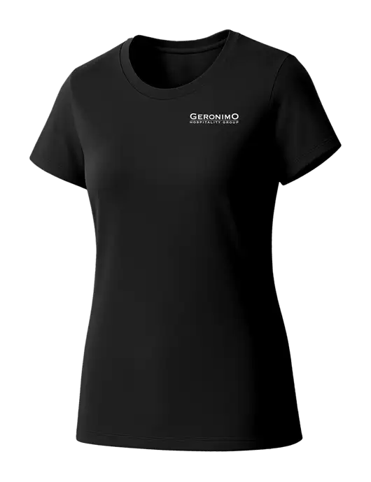 Womens Seriously Soft Black T-Shirt w/Geronimo Logo