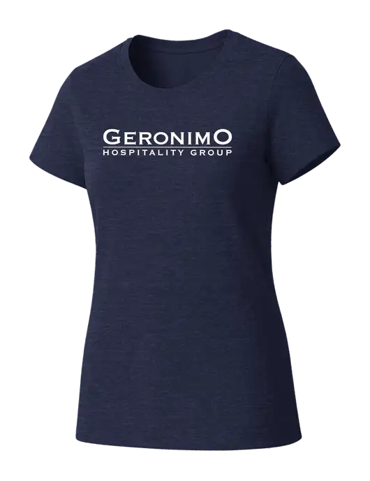 Womens Seriously Soft Heathered Navy T-Shirt w/Geronimo Logo