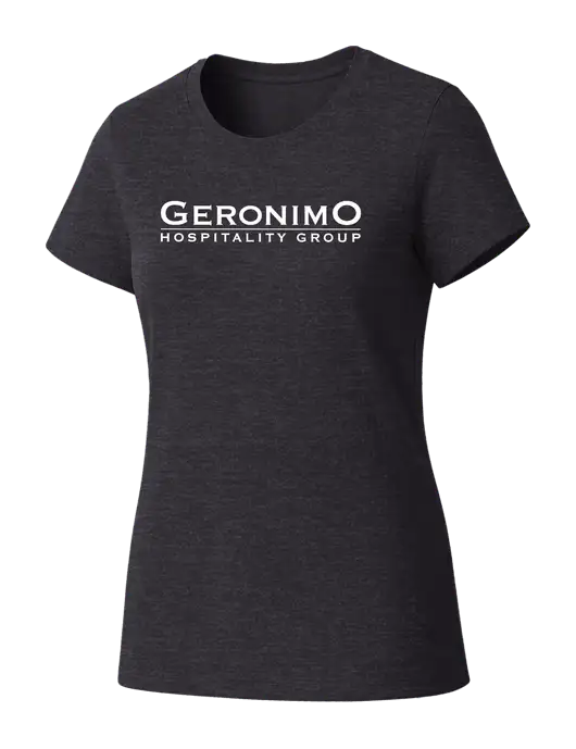 Womens Seriously Soft Heathered Charcoal T-Shirt w/Geronimo Logo