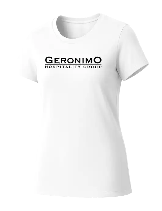 Womens Seriously Soft White T-Shirt w/Geronimo Logo