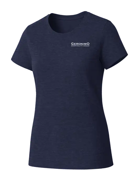 Womens Seriously Soft Heathered Navy T-Shirt w/Geronimo Logo