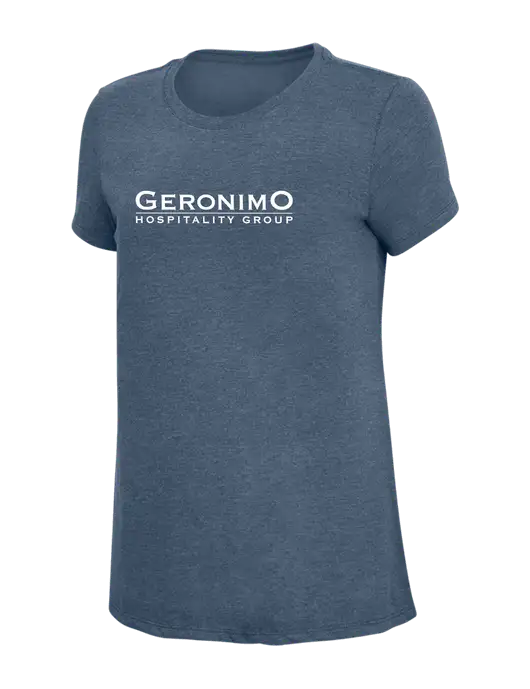 Womens Simply Soft Navy Frost 4.5oz  Poly/Combed Ring Spun Cotton T-Shirt w/Geronimo Logo