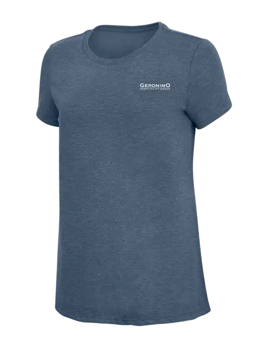 Womens Simply Soft Navy Frost 4.5oz  Poly/Combed Ring Spun Cotton T-Shirt w/Geronimo Logo