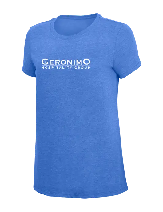 Womens Simply Soft Royal Frost 4.5oz  Poly/Combed Ring Spun Cotton T-Shirt w/Geronimo Logo