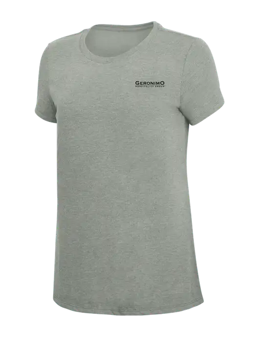 Womens Simply Soft Grey Frost 4.5oz  Poly/Combed Ring Spun Cotton T-Shirt w/Geronimo Logo