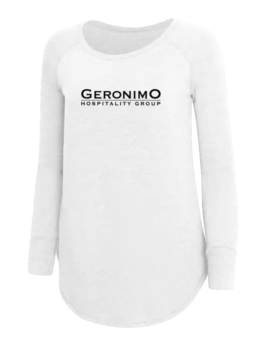 Womens Perfect Wide Collar Tunic Tri-Blend White 4.5 oz T-Shirt w/Geronimo Logo
