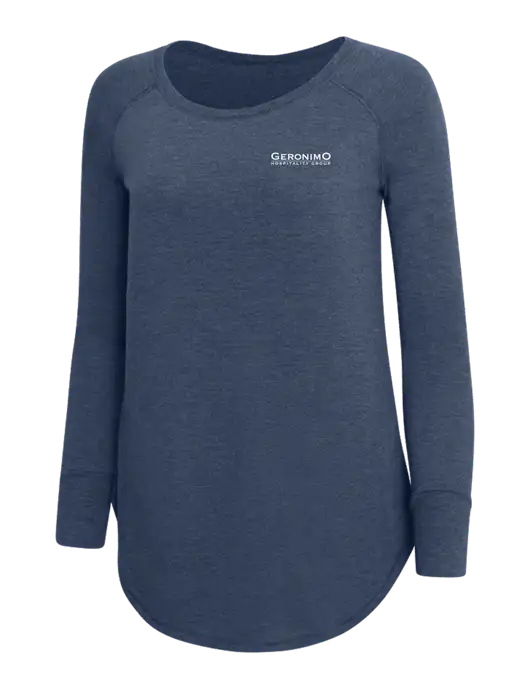 Womens Perfect Wide Collar Tunic Tri-Blend Navy Frost 4.5 oz T-Shirt w/Geronimo Logo