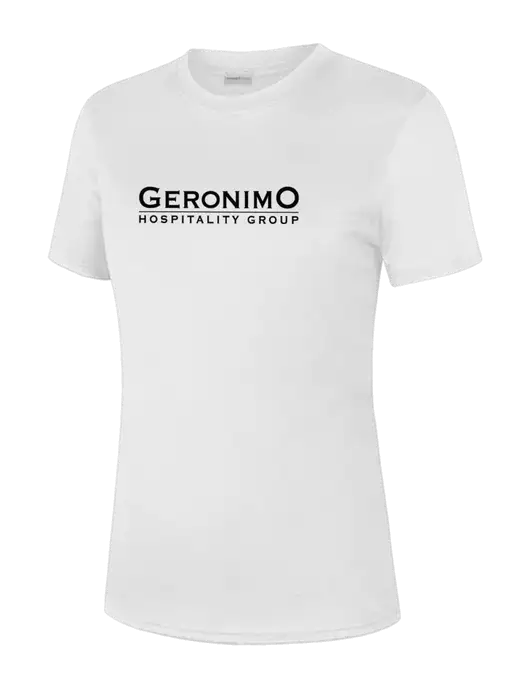  Womens White PosiCharge Competitor Tee w/Geronimo Logo