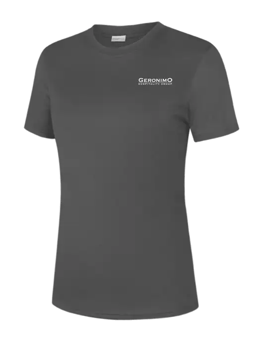  Womens Dark Grey PosiCharge Competitor Tee w/Geronimo Logo
