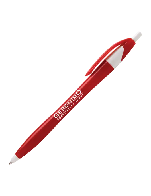 Novella Red/White Executive Pen - Blue Ink w/Geronimo Logo