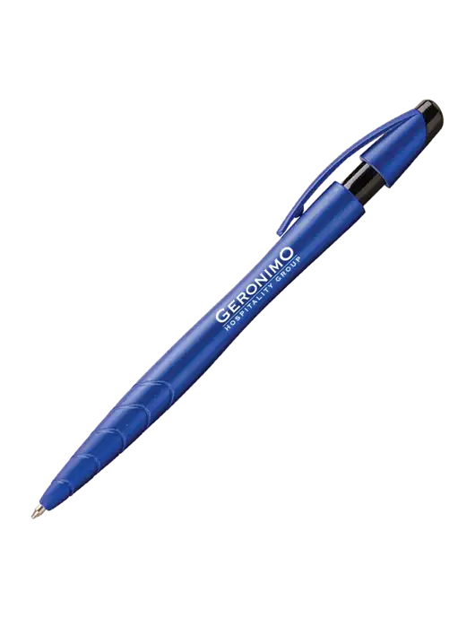 Awali Blue Metallic Pen - Black Ink w/Geronimo Logo