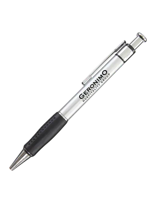 Malta Silver Pen - Black Ink w/Geronimo Logo