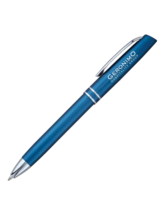 Blue Anguilla Black Ink Pen w/Geronimo Logo