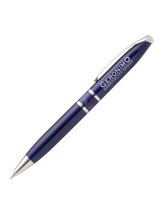 Illusion Navy Pen - Black Ink w/Geronimo Logo