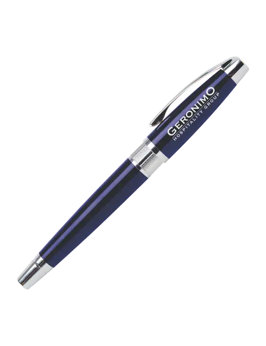 Masscotti Navy Rollerball Pen - Black Ink w/Geronimo Logo