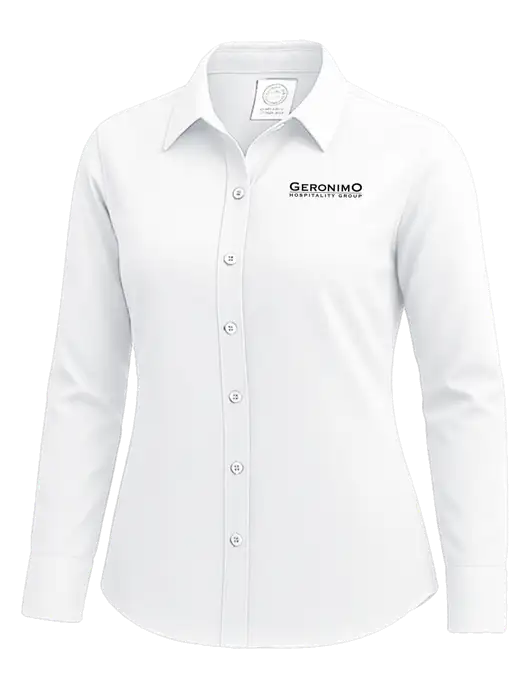 Brooks Brothers Womens White Wrinkle-Free Stretch Nailhead Shirt w/Geronimo Logo