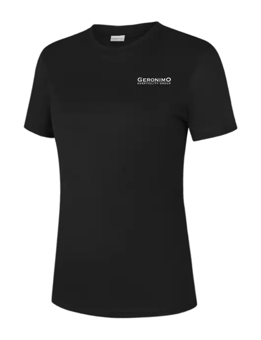  Womens Black PosiCharge Competitor Tee w/Geronimo Logo