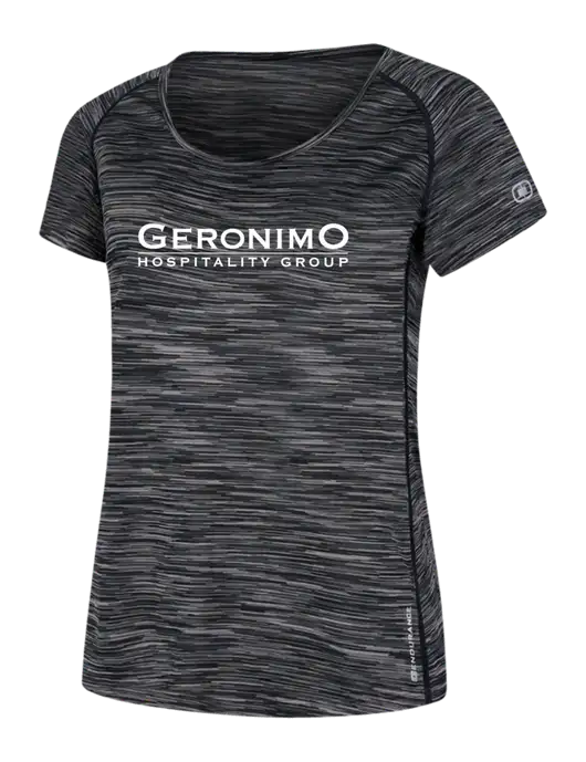 OGIO Womens Black Space Dye Verge Scoop Neck w/Geronimo Logo