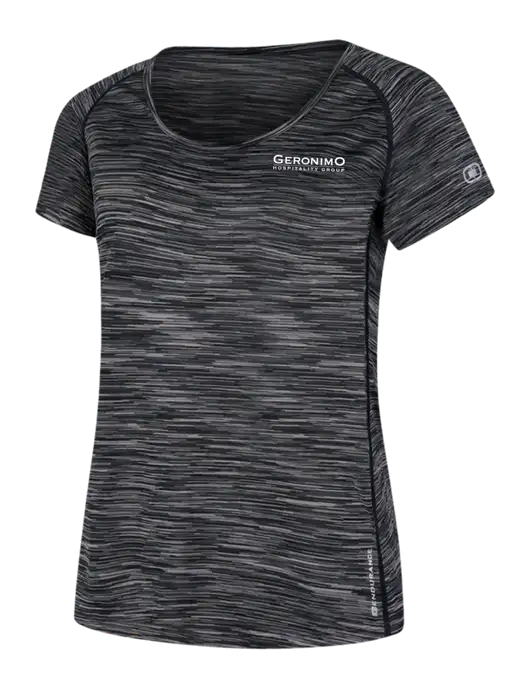 OGIO Womens Black Space Dye Verge Scoop Neck w/Geronimo Logo