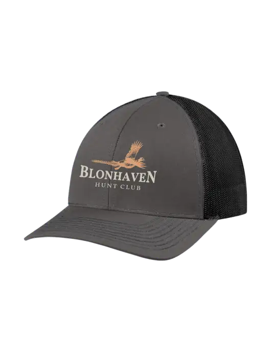 Richardson Adjustable Snapback Original 112 Trucker Cap Dark Grey w/Black Mesh w/Blonhaven Hunt Club Logo
