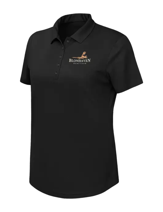 Callaway Womens Birdseye Black Polo w/Blonhaven Hunt Club Logo