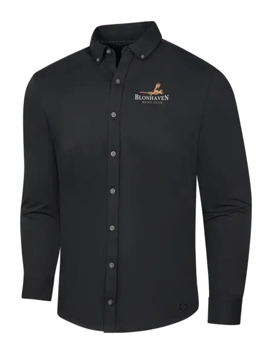 OGIO Blacktop Modern Code Stretch Button-Up Shirt w/Blonhaven Hunt Club Logo