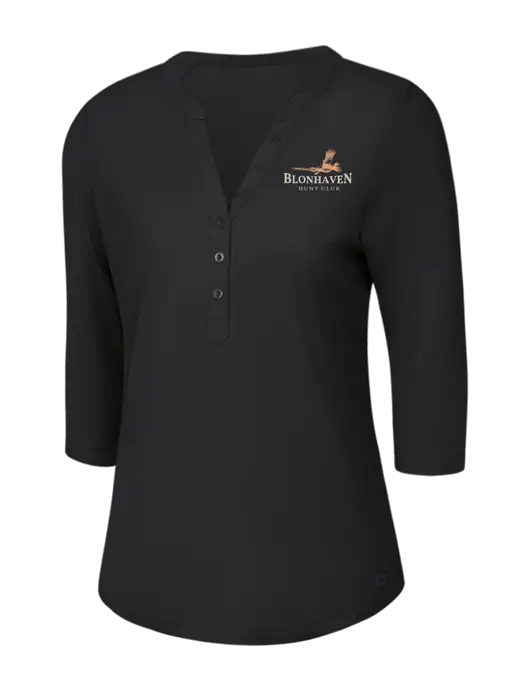 OGIO Blacktop Jewel Henley w/Blonhaven Hunt Club Logo