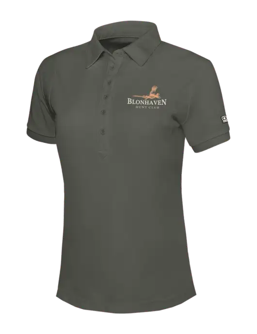 OGIO Womens Medium Grey Jewel Polo w/Blonhaven Hunt Club Logo