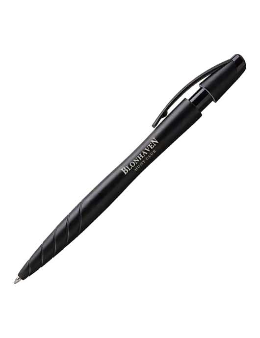 Awali Black Metallic Pen - Black Ink w/Blonhaven Hunt Club Logo
