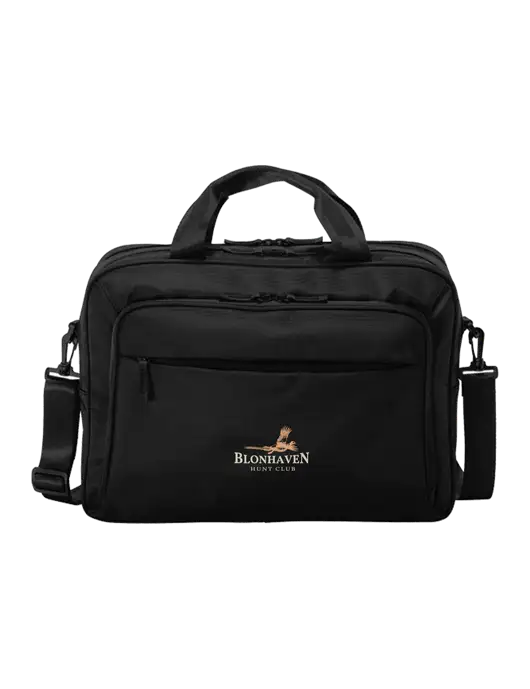 Travel Exec Black Laptop Briefcase w/Blonhaven Hunt Club Logo