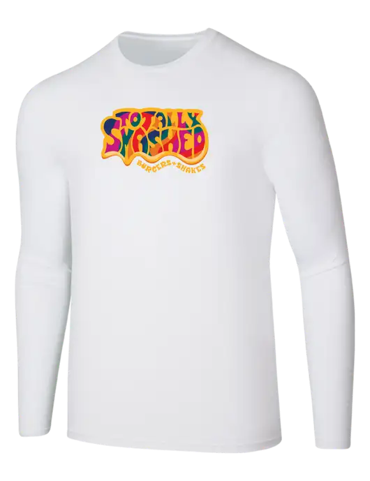 Seriously Soft White Long Sleeve T-Shirt w/Totally Smashed Logo