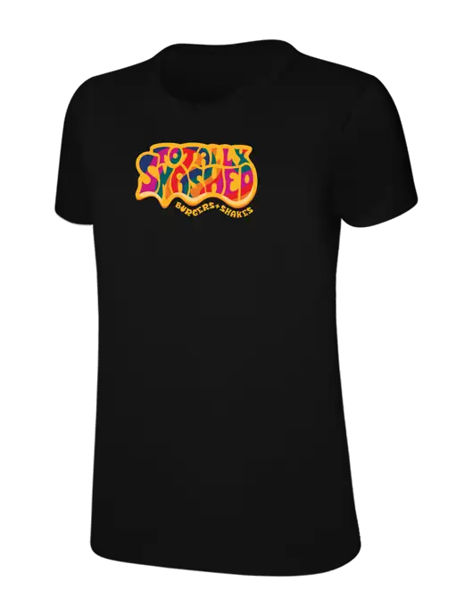 Womens Ring Spun Jet Black 4.5 oz T-Shirt w/Totally Smashed Logo